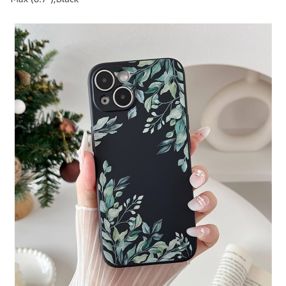 Floral Black Phone Case